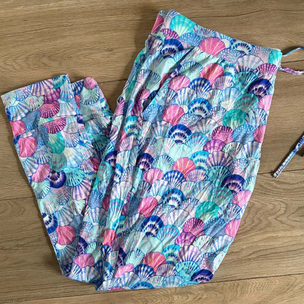 Bums & Roses Bamboo Seashell Print Lounge Pants Joggers Women's Size L